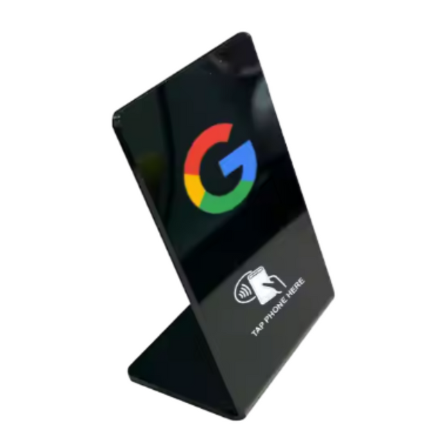 Support de table NFC en acrylique 13.56 MHz QR TAGE TAGE Affichage de la revue Google imperméable