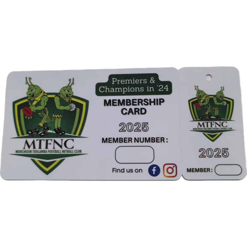Benutzerdefinierte Loyalty Belohnungs -Mitgliedskarte PVC Zwei -Teilen -Key -Tag -Kombinationskarte