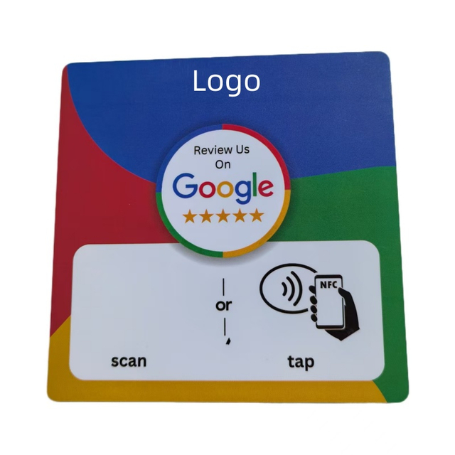 13.56MHz 100*100mm قابلة للبرمجة NFC Google Review Sticker NTAG 213 NFC Plate