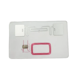 Personnalisé 13.56 MHz 860-960MHz Double puce Smart PVC RFID Card transparent Carte hybride HF UHF Card composite