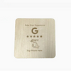 Carte RFID personnalis&eacute;e carr&eacute;e en bois 13.56 MHz, plaques NFC, carte d'examen Google